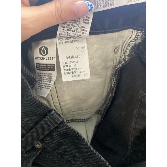 New Coal N Terry Custom Levis Black Denim Split Front Skirt Size 38 x30 - Picture 6 of 6